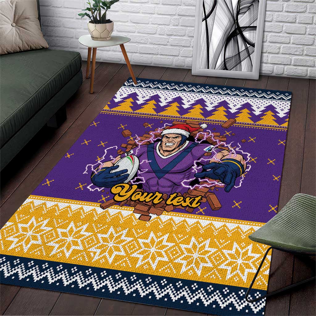 Melbourne Thunderbolt Santa Personalised Area Rug Christmas Rugby League Spirit - Aussie Hoodie