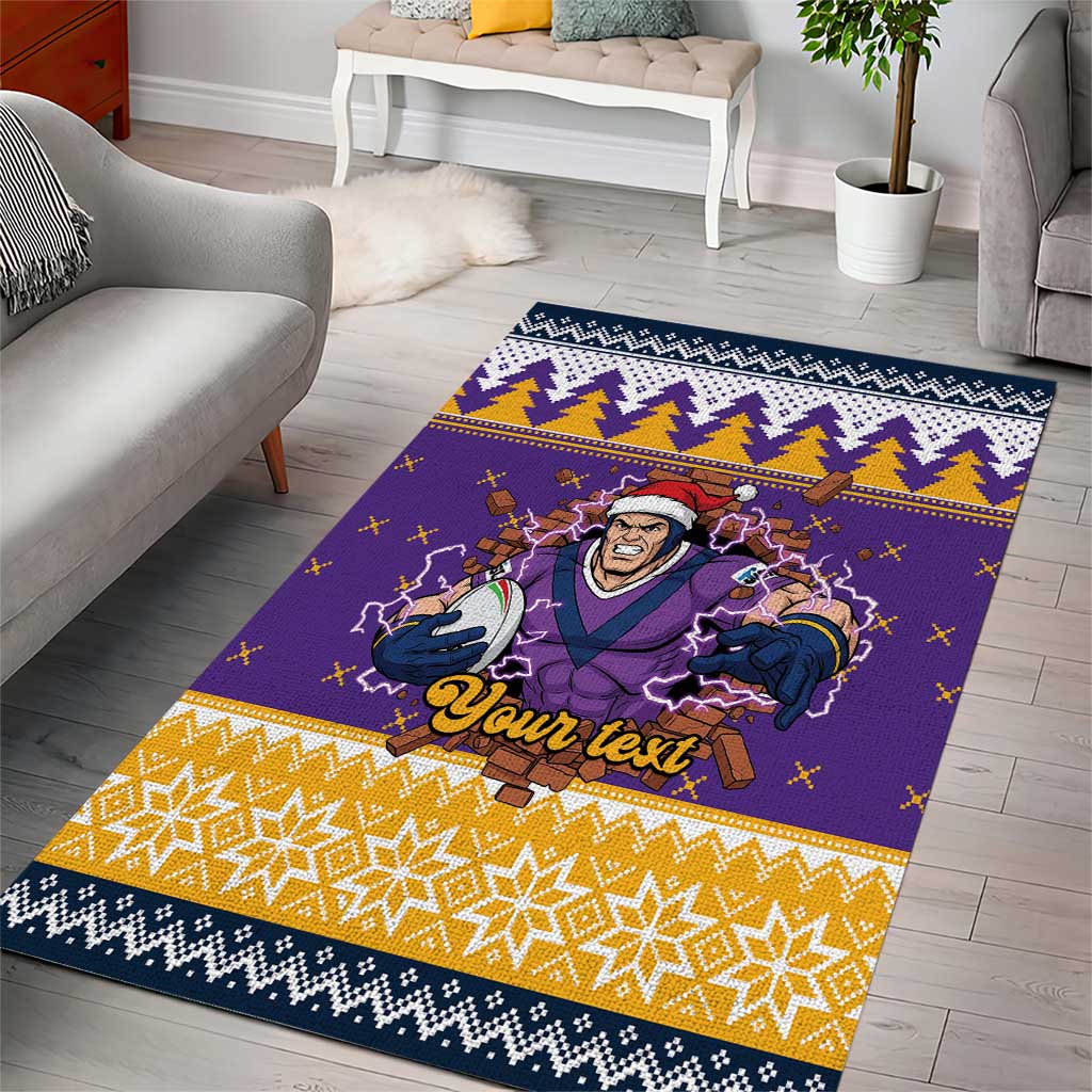 Melbourne Thunderbolt Santa Personalised Area Rug Christmas Rugby League Spirit - Aussie Hoodie