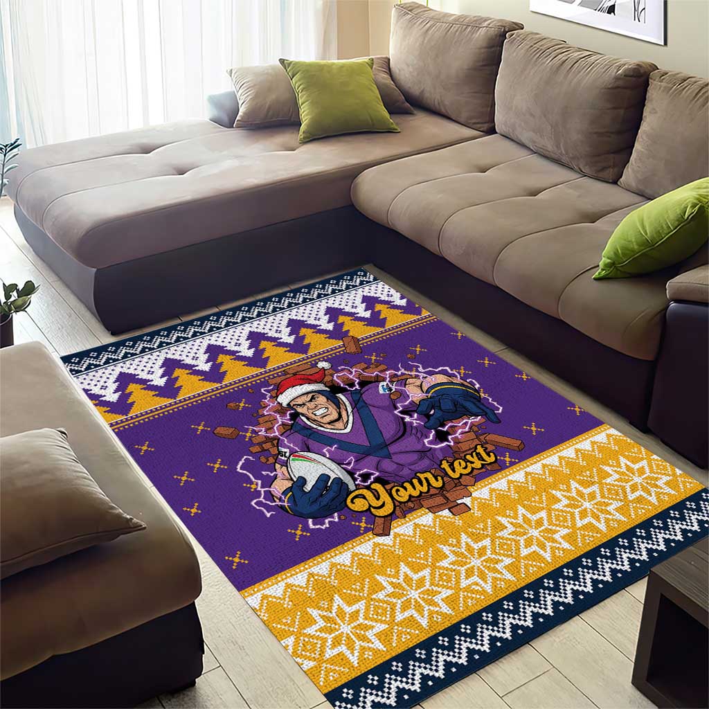 Melbourne Thunderbolt Santa Personalised Area Rug Christmas Rugby League Spirit - Aussie Hoodie