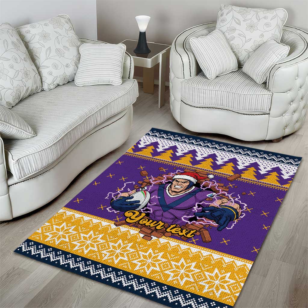 Melbourne Thunderbolt Santa Personalised Area Rug Christmas Rugby League Spirit - Aussie Hoodie