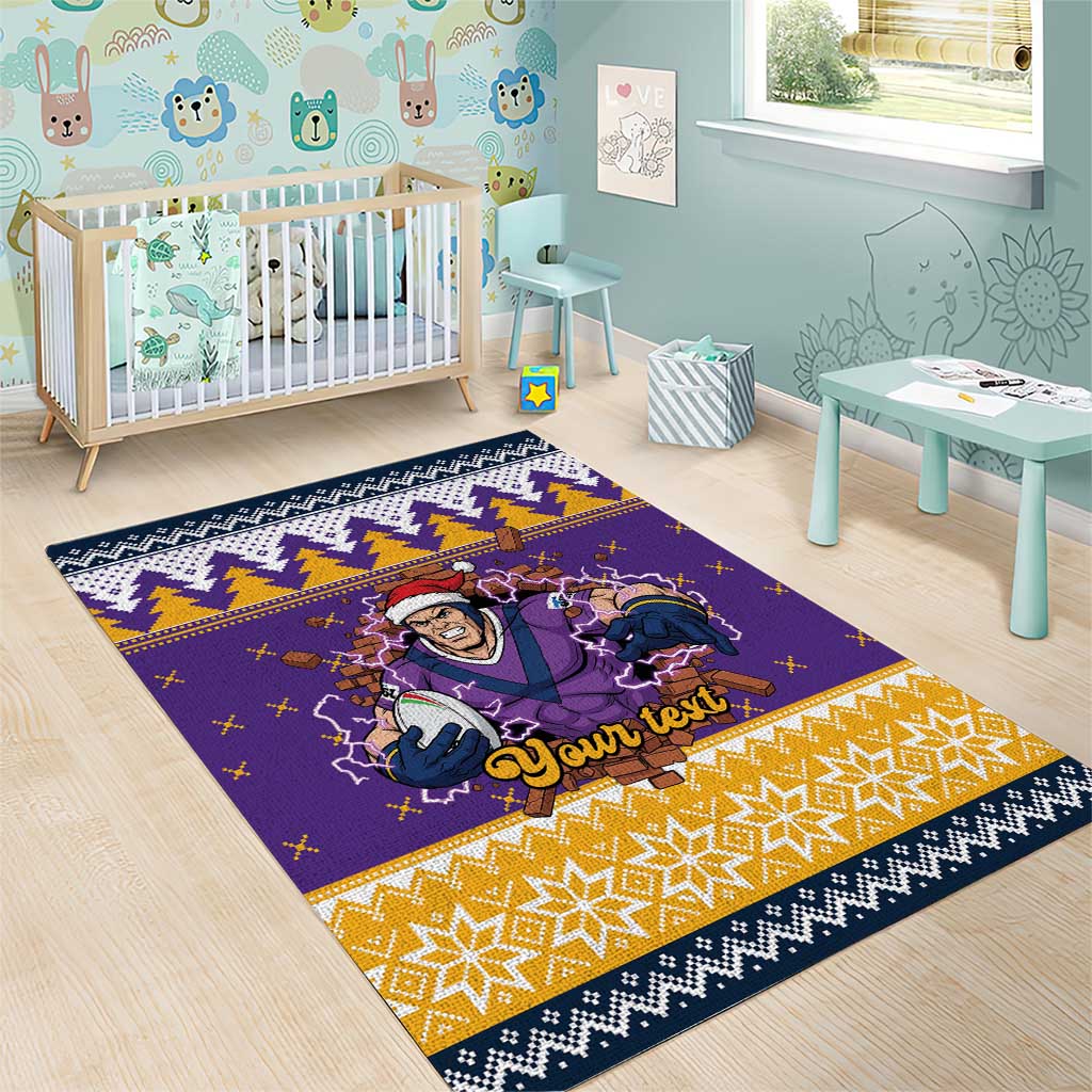 Melbourne Thunderbolt Santa Personalised Area Rug Christmas Rugby League Spirit - Aussie Hoodie