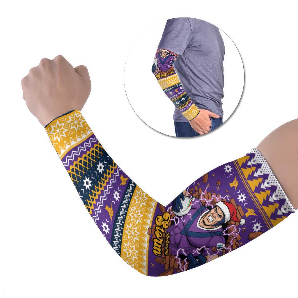 Melbourne Thunderbolt Santa Personalised Arm Sleeves Christmas Rugby League Spirit - Aussie Hoodie