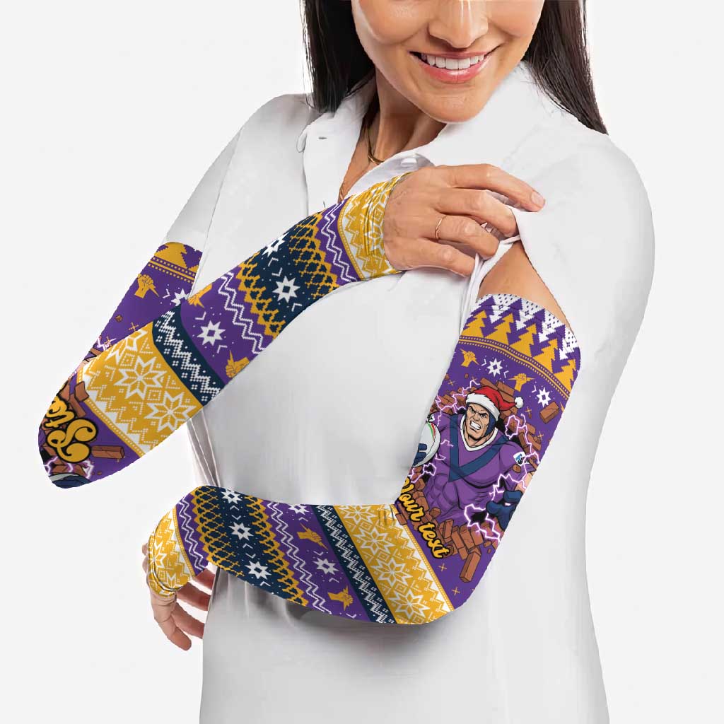 Melbourne Thunderbolt Santa Personalised Arm Sleeves Christmas Rugby League Spirit - Aussie Hoodie