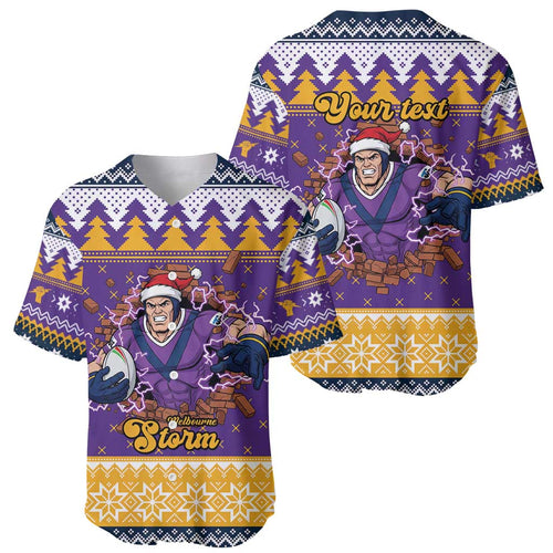Melbourne Thunderbolt Santa Personalised Baseball Jersey Christmas Rugby League Spirit - Aussie Hoodie