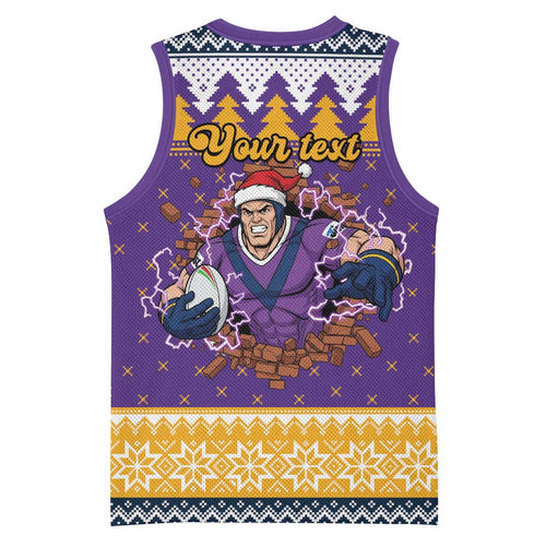 Melbourne Thunderbolt Santa Personalised Basketball Jersey Christmas Rugby League Spirit - Aussie Hoodie