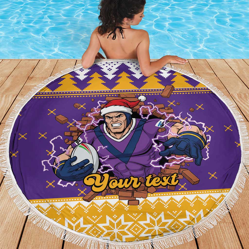 Melbourne Thunderbolt Santa Personalised Beach Blanket Christmas Rugby League Spirit - Aussie Hoodie
