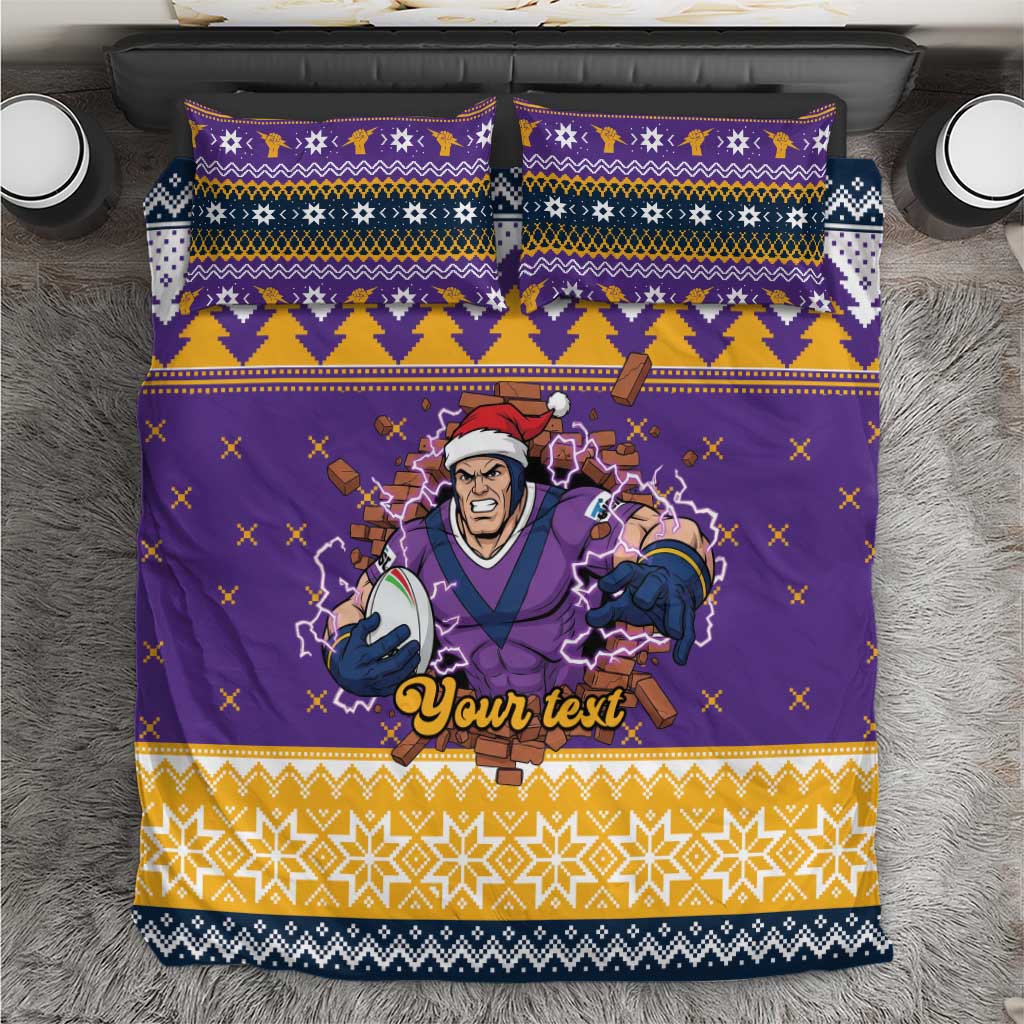 Melbourne Thunderbolt Santa Personalised Bedding Set Christmas Rugby League Spirit - Aussie Hoodie