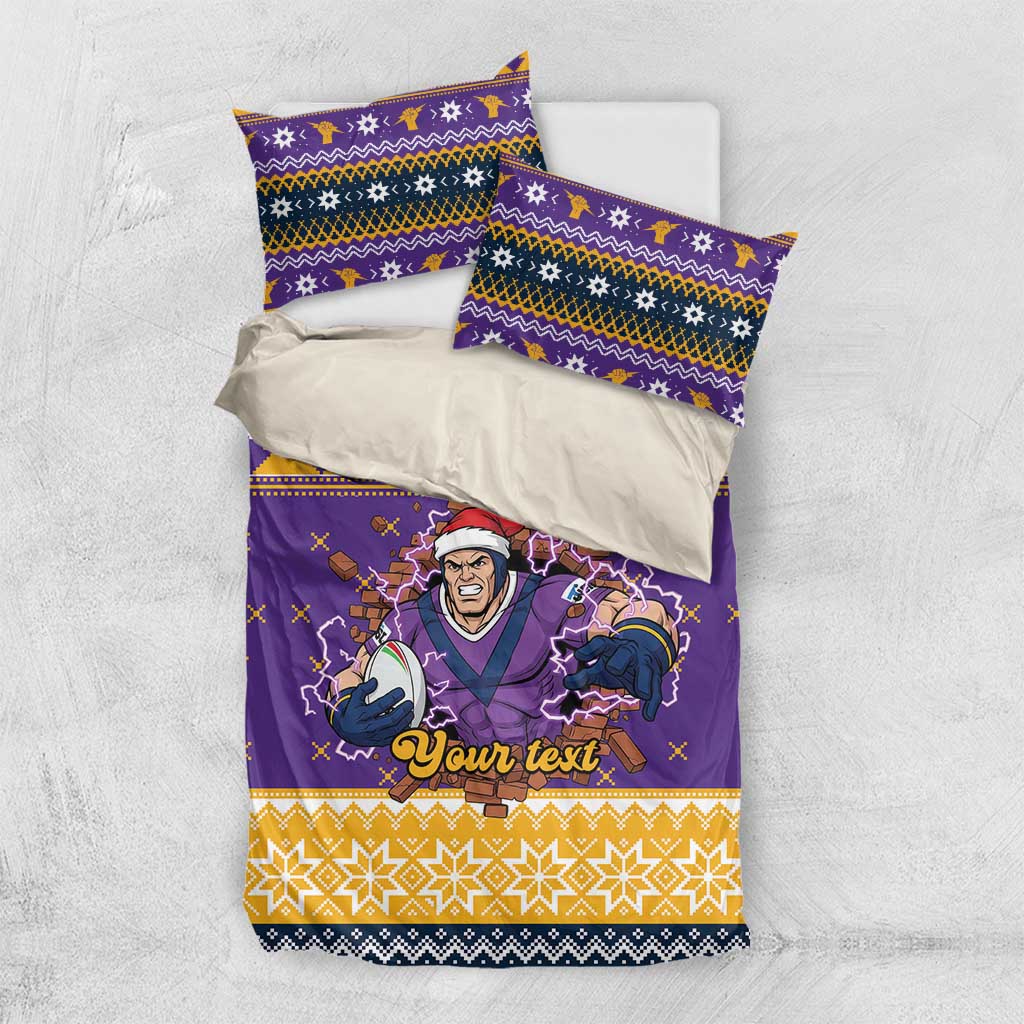 Melbourne Thunderbolt Santa Personalised Bedding Set Christmas Rugby League Spirit - Aussie Hoodie