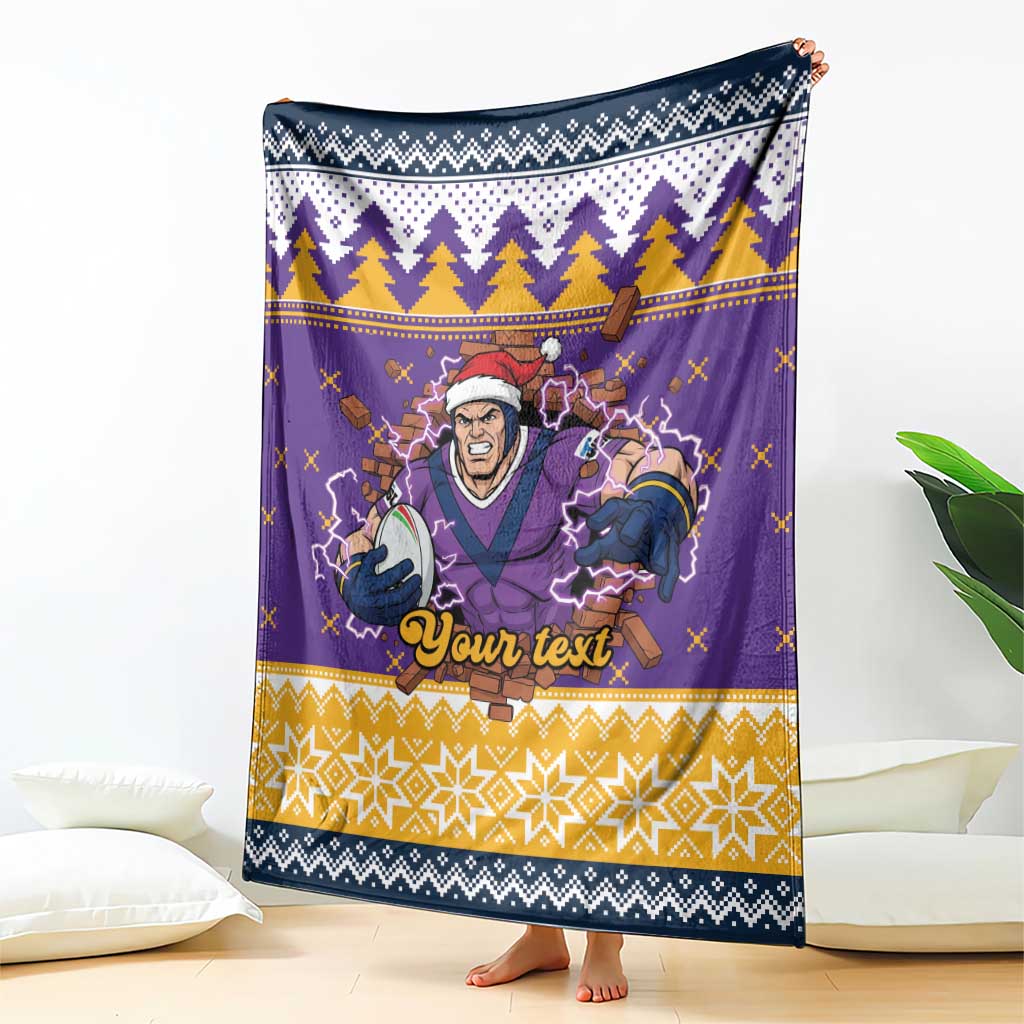 Melbourne Thunderbolt Santa Personalised Blanket Christmas Rugby League Spirit - Aussie Hoodie