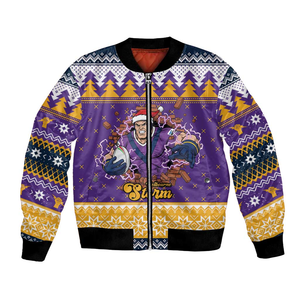 Melbourne Thunderbolt Santa Personalised Bomber Jacket Christmas Rugby League Spirit - Aussie Hoodie