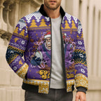 Melbourne Thunderbolt Santa Personalised Bomber Puffer Jacket Christmas Rugby League Spirit - Aussie Hoodie