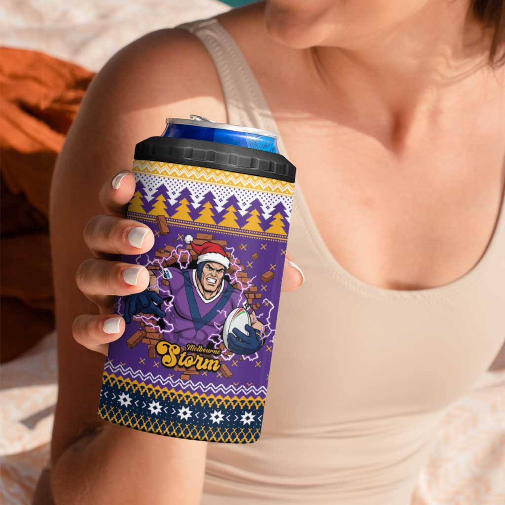 Melbourne Thunderbolt Santa Personalised 4 in 1 Can Cooler Tumbler Christmas Rugby League Spirit - Aussie Hoodie