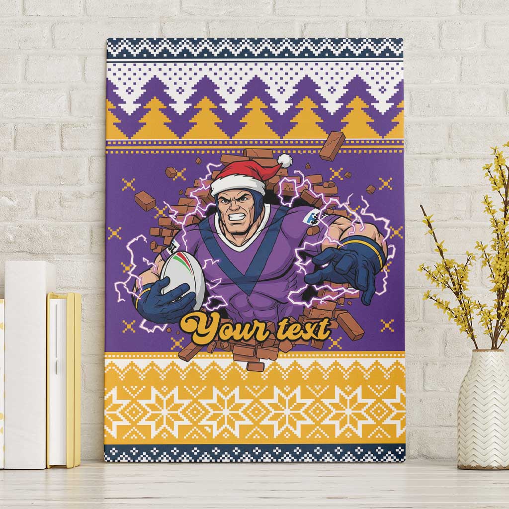 Melbourne Thunderbolt Santa Personalised Canvas Wall Art Christmas Rugby League Spirit - Aussie Hoodie