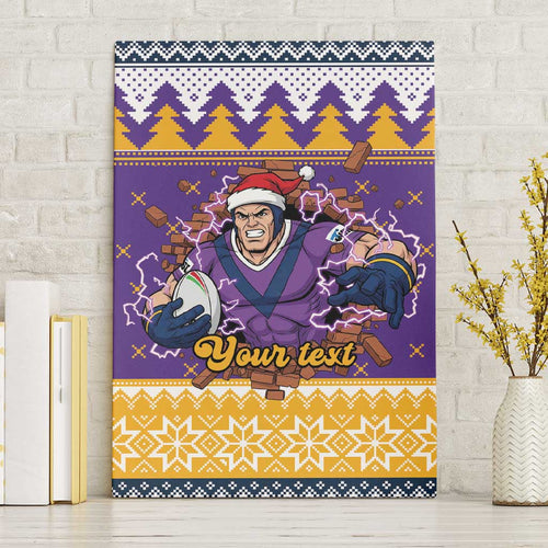 Melbourne Thunderbolt Santa Personalised Canvas Wall Art Christmas Rugby League Spirit - Aussie Hoodie