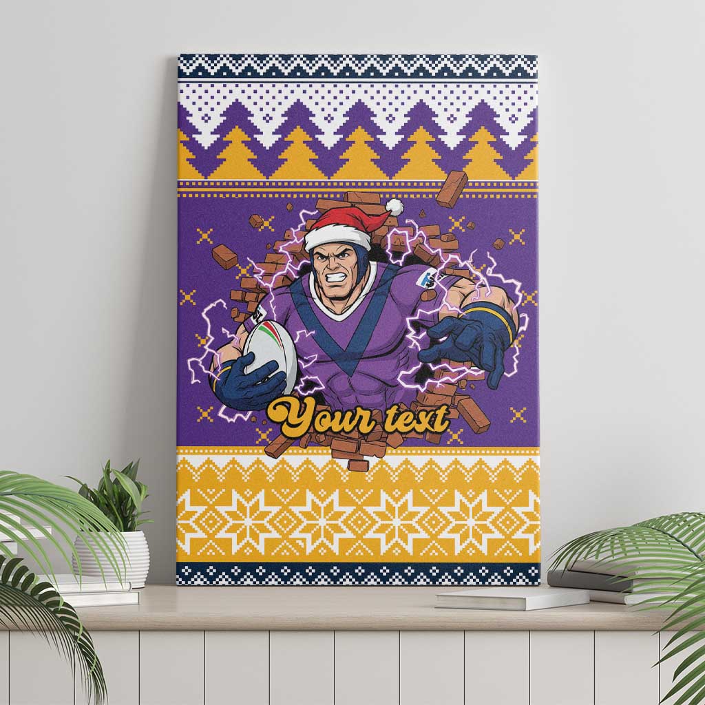 Melbourne Thunderbolt Santa Personalised Canvas Wall Art Christmas Rugby League Spirit - Aussie Hoodie