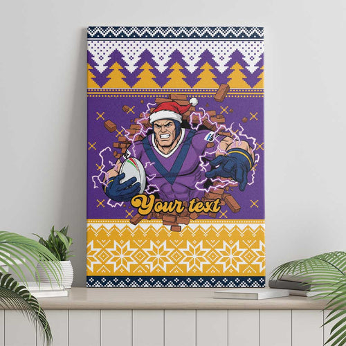 Melbourne Thunderbolt Santa Personalised Canvas Wall Art Christmas Rugby League Spirit - Aussie Hoodie