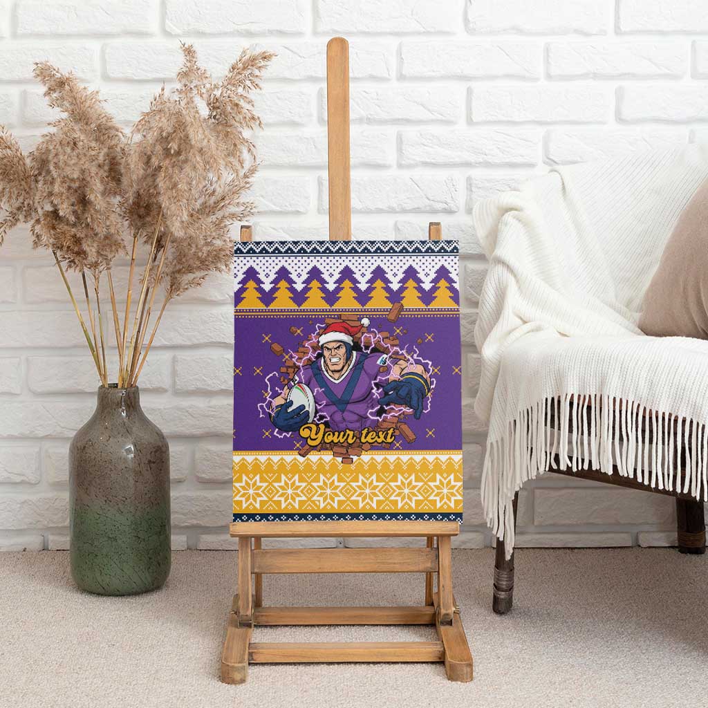 Melbourne Thunderbolt Santa Personalised Canvas Wall Art Christmas Rugby League Spirit - Aussie Hoodie