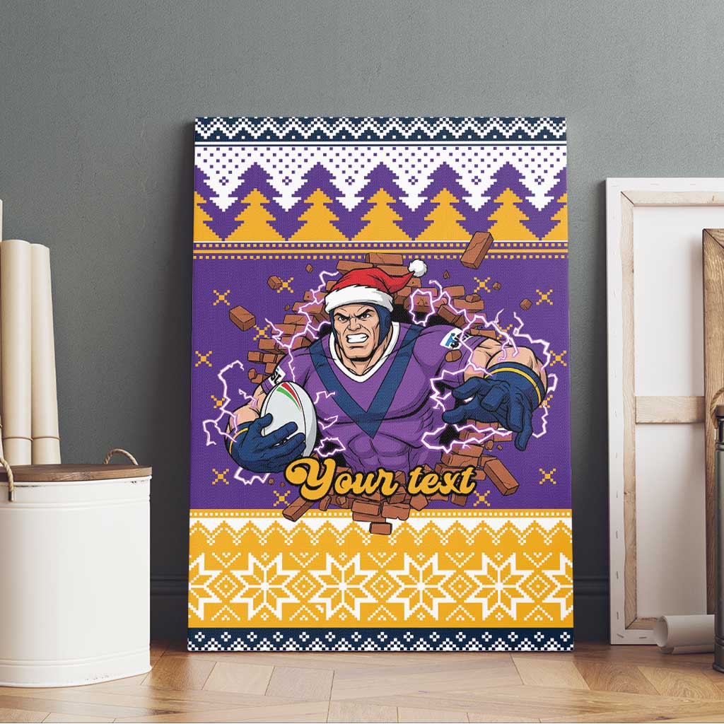 Melbourne Thunderbolt Santa Personalised Canvas Wall Art Christmas Rugby League Spirit - Aussie Hoodie