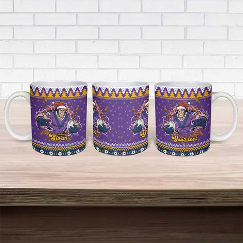 Melbourne Thunderbolt Santa Personalised Ceramic Mug Christmas Rugby League Spirit - Aussie Hoodie