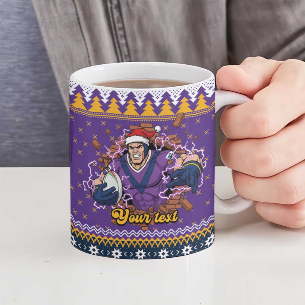 Melbourne Thunderbolt Santa Personalised Ceramic Mug Christmas Rugby League Spirit - Aussie Hoodie