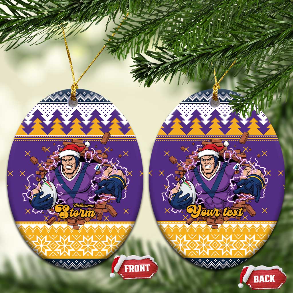 Melbourne Thunderbolt Santa Personalised Ceramic Ornament Christmas Rugby League Spirit - Aussie Hoodie