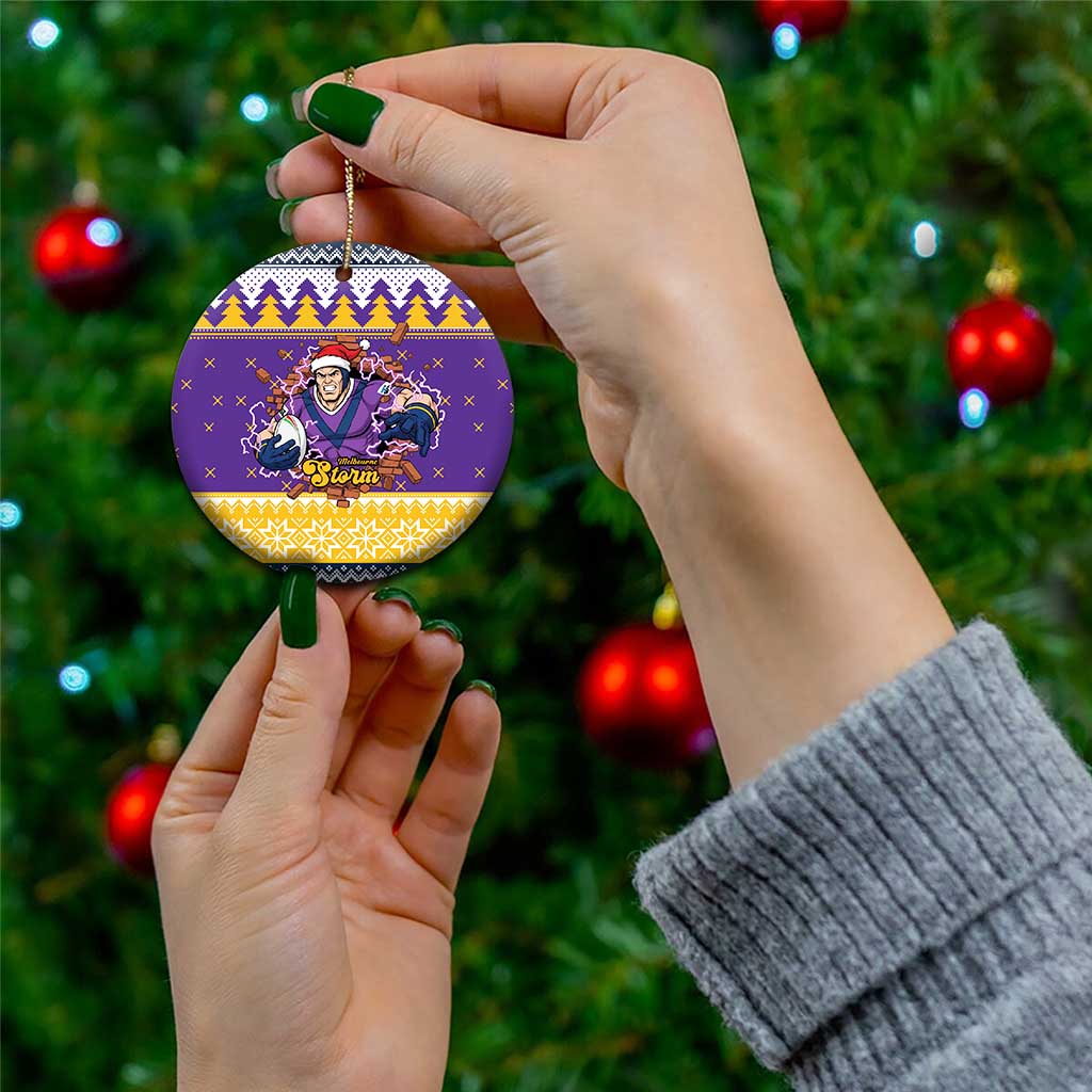 Melbourne Thunderbolt Santa Personalised Ceramic Ornament Christmas Rugby League Spirit - Aussie Hoodie