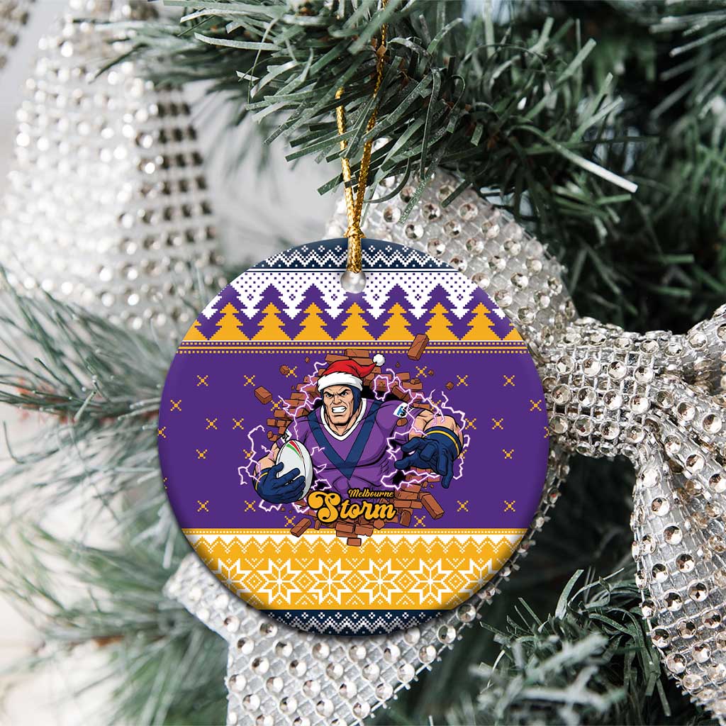 Melbourne Thunderbolt Santa Personalised Ceramic Ornament Christmas Rugby League Spirit - Aussie Hoodie
