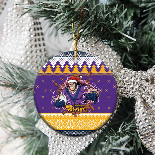 Melbourne Thunderbolt Santa Personalised Ceramic Ornament Christmas Rugby League Spirit - Aussie Hoodie