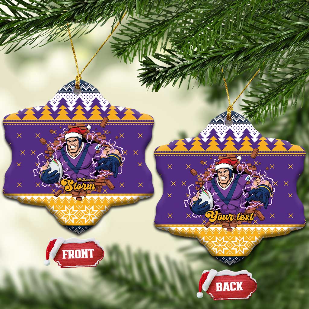 Melbourne Thunderbolt Santa Personalised Ceramic Ornament Christmas Rugby League Spirit - Aussie Hoodie