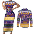 Melbourne Thunderbolt Santa Personalised Couples Matching Short Sleeve Bodycon Dress and Long Sleeve Button Shirt Christmas Rugby League Spirit - Aussie Hoodie