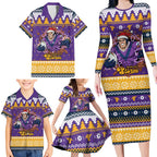 Melbourne Thunderbolt Santa Personalised Family Matching Long Sleeve Bodycon Dress and Hawaiian Shirt Christmas Rugby League Spirit - Aussie Hoodie