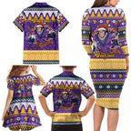 Melbourne Thunderbolt Santa Personalised Family Matching Long Sleeve Bodycon Dress and Hawaiian Shirt Christmas Rugby League Spirit - Aussie Hoodie