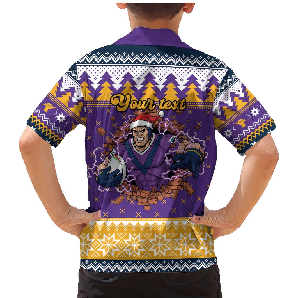 Melbourne Thunderbolt Santa Personalised Family Matching Mermaid Dress and Hawaiian Shirt Christmas Rugby League Spirit - Aussie Hoodie