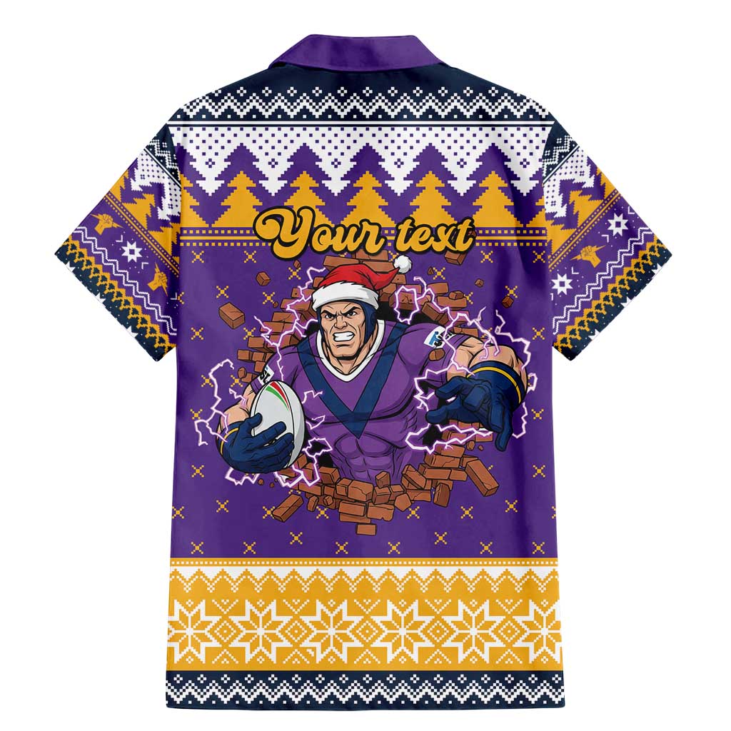 Melbourne Thunderbolt Santa Personalised Family Matching Mermaid Dress and Hawaiian Shirt Christmas Rugby League Spirit - Aussie Hoodie