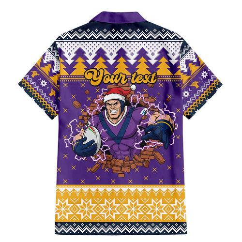 Melbourne Thunderbolt Santa Personalised Family Matching Mermaid Dress and Hawaiian Shirt Christmas Rugby League Spirit - Aussie Hoodie