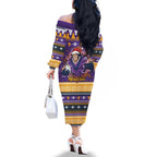 Melbourne Thunderbolt Santa Personalised Family Matching Off The Shoulder Long Sleeve Dress and Hawaiian Shirt Christmas Rugby League Spirit - Aussie Hoodie