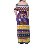 Melbourne Thunderbolt Santa Personalised Family Matching Off Shoulder Maxi Dress and Hawaiian Shirt Christmas Rugby League Spirit - Aussie Hoodie