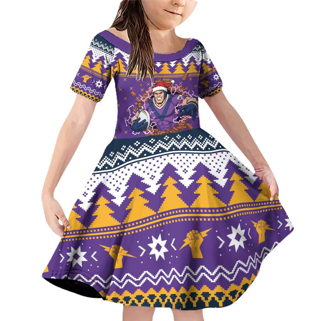 Melbourne Thunderbolt Santa Personalised Family Matching Off Shoulder Short Dress and Hawaiian Shirt Christmas Rugby League Spirit - Aussie Hoodie