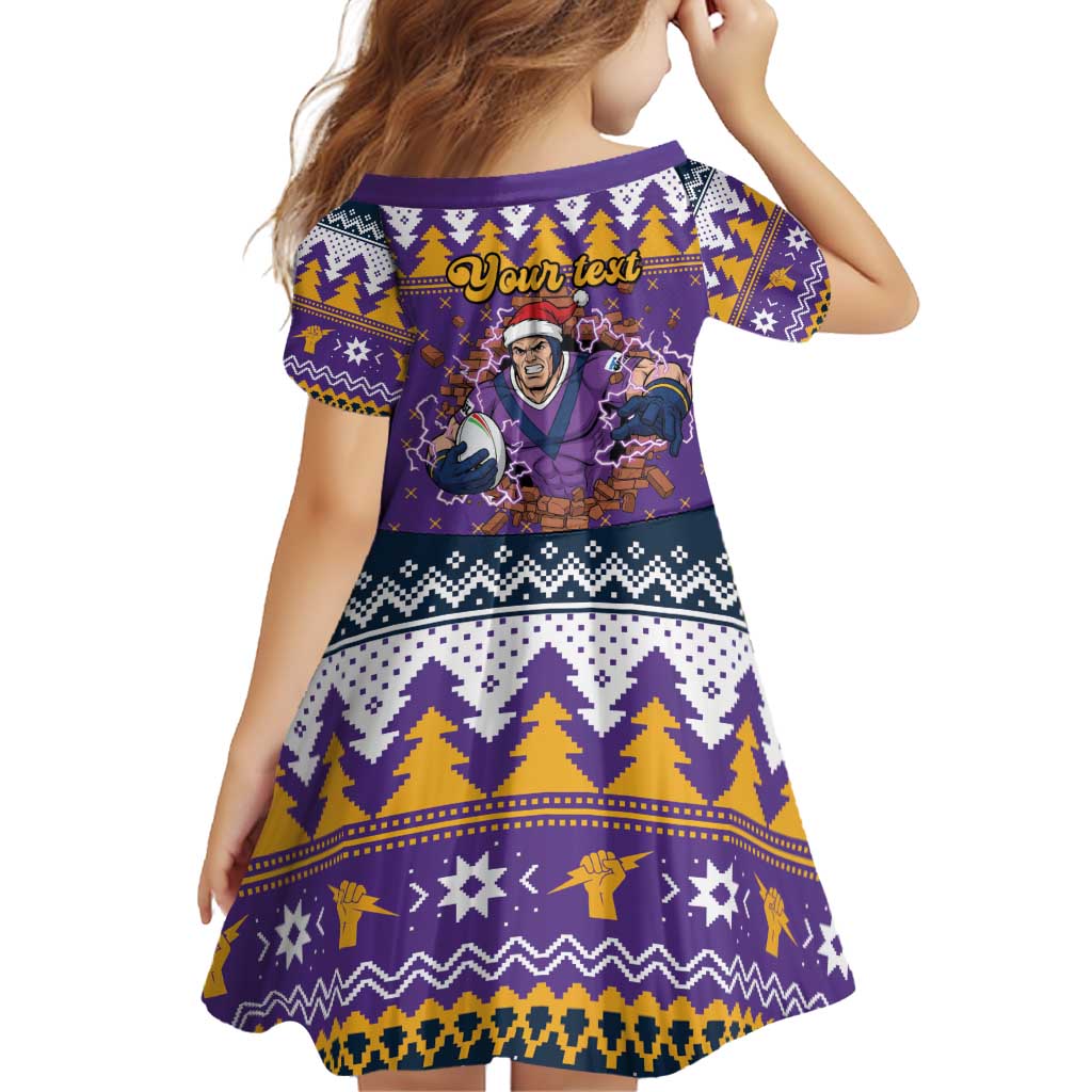 Melbourne Thunderbolt Santa Personalised Family Matching Off Shoulder Short Dress and Hawaiian Shirt Christmas Rugby League Spirit - Aussie Hoodie