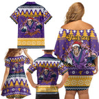 Melbourne Thunderbolt Santa Personalised Family Matching Off Shoulder Short Dress and Hawaiian Shirt Christmas Rugby League Spirit - Aussie Hoodie