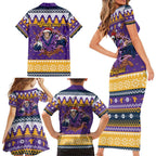 Melbourne Thunderbolt Santa Personalised Family Matching Short Sleeve Bodycon Dress and Hawaiian Shirt Christmas Rugby League Spirit - Aussie Hoodie