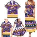 Melbourne Thunderbolt Santa Personalised Family Matching Summer Maxi Dress and Hawaiian Shirt Christmas Rugby League Spirit - Aussie Hoodie
