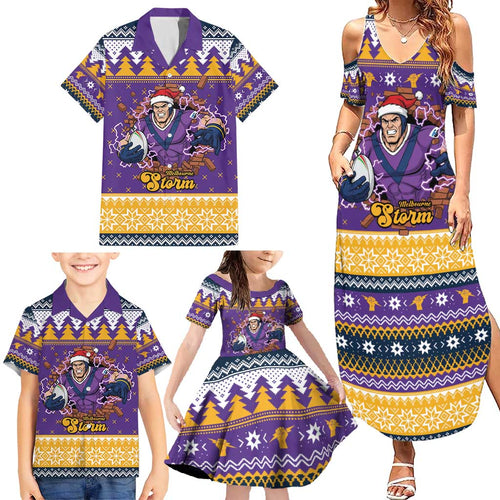 Melbourne Thunderbolt Santa Personalised Family Matching Summer Maxi Dress and Hawaiian Shirt Christmas Rugby League Spirit - Aussie Hoodie