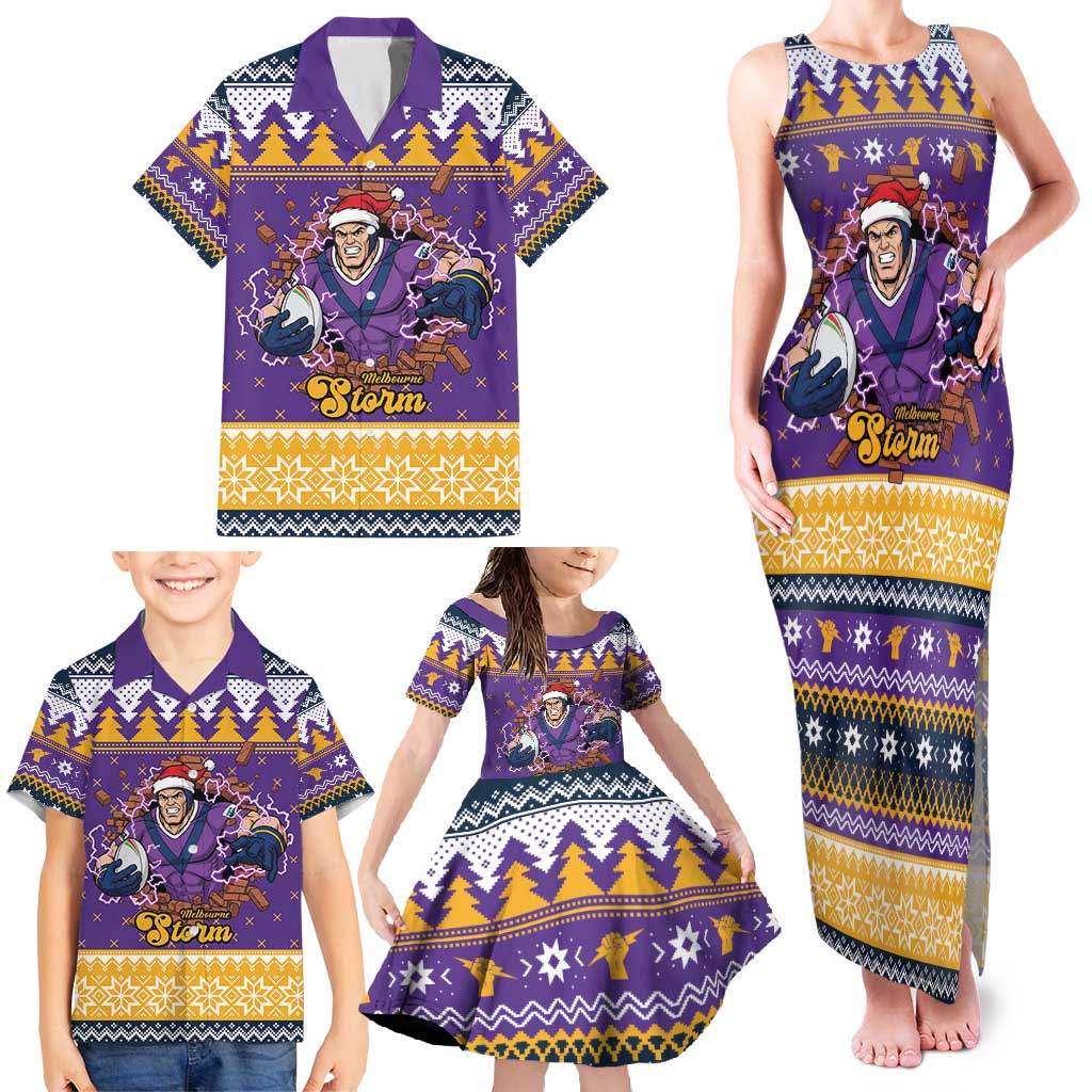 Melbourne Thunderbolt Santa Personalised Family Matching Tank Maxi Dress and Hawaiian Shirt Christmas Rugby League Spirit - Aussie Hoodie