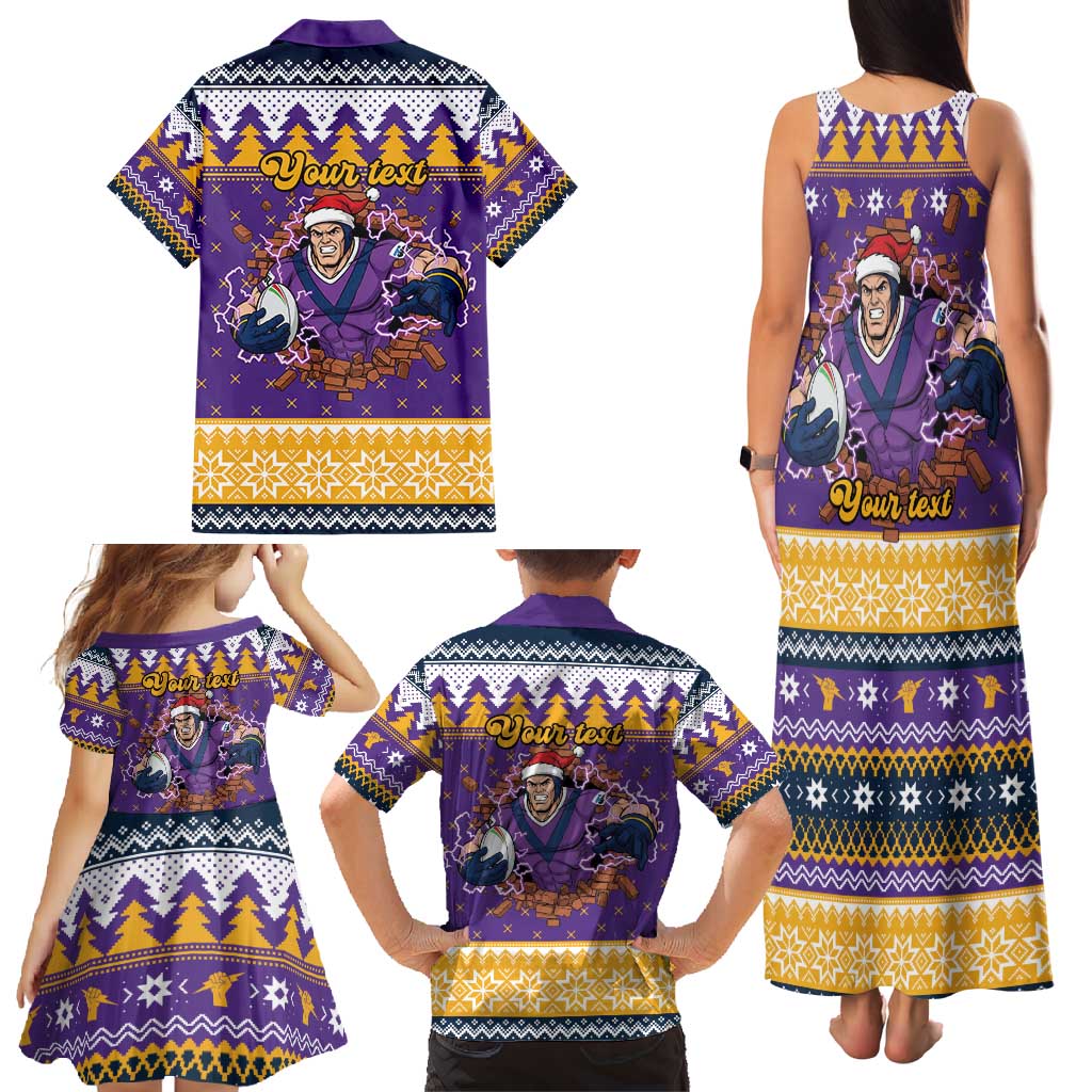 Melbourne Thunderbolt Santa Personalised Family Matching Tank Maxi Dress and Hawaiian Shirt Christmas Rugby League Spirit - Aussie Hoodie