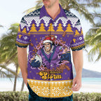 Melbourne Thunderbolt Santa Personalised Hawaiian Shirt Christmas Rugby League Spirit - Aussie Hoodie