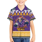 Melbourne Thunderbolt Santa Personalised Hawaiian Shirt Christmas Rugby League Spirit - Aussie Hoodie