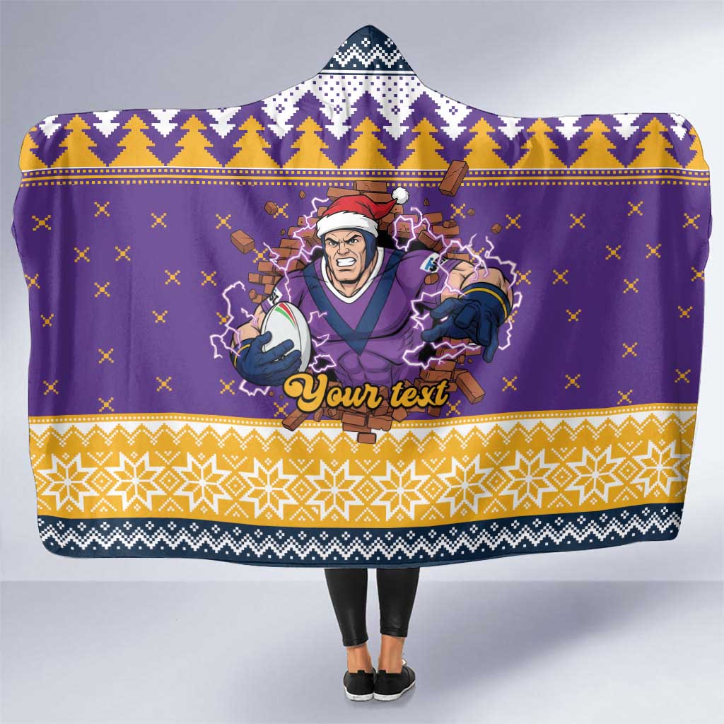 Melbourne Thunderbolt Santa Personalised Hooded Blanket Christmas Rugby League Spirit - Aussie Hoodie
