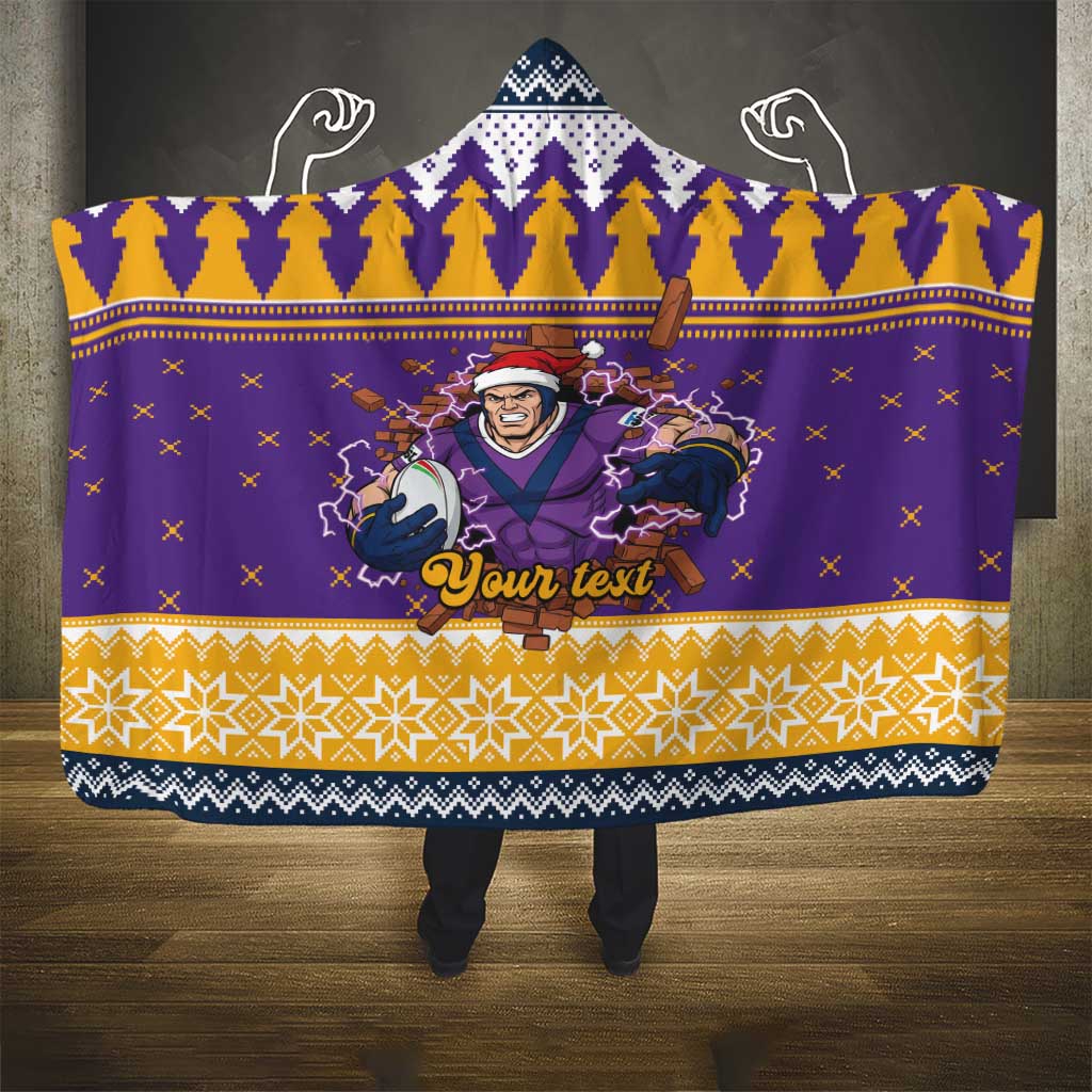 Melbourne Thunderbolt Santa Personalised Hooded Blanket Christmas Rugby League Spirit - Aussie Hoodie