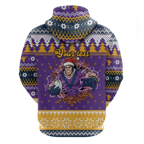 Melbourne Thunderbolt Santa Personalised Hoodie Christmas Rugby League Spirit - Aussie Hoodie